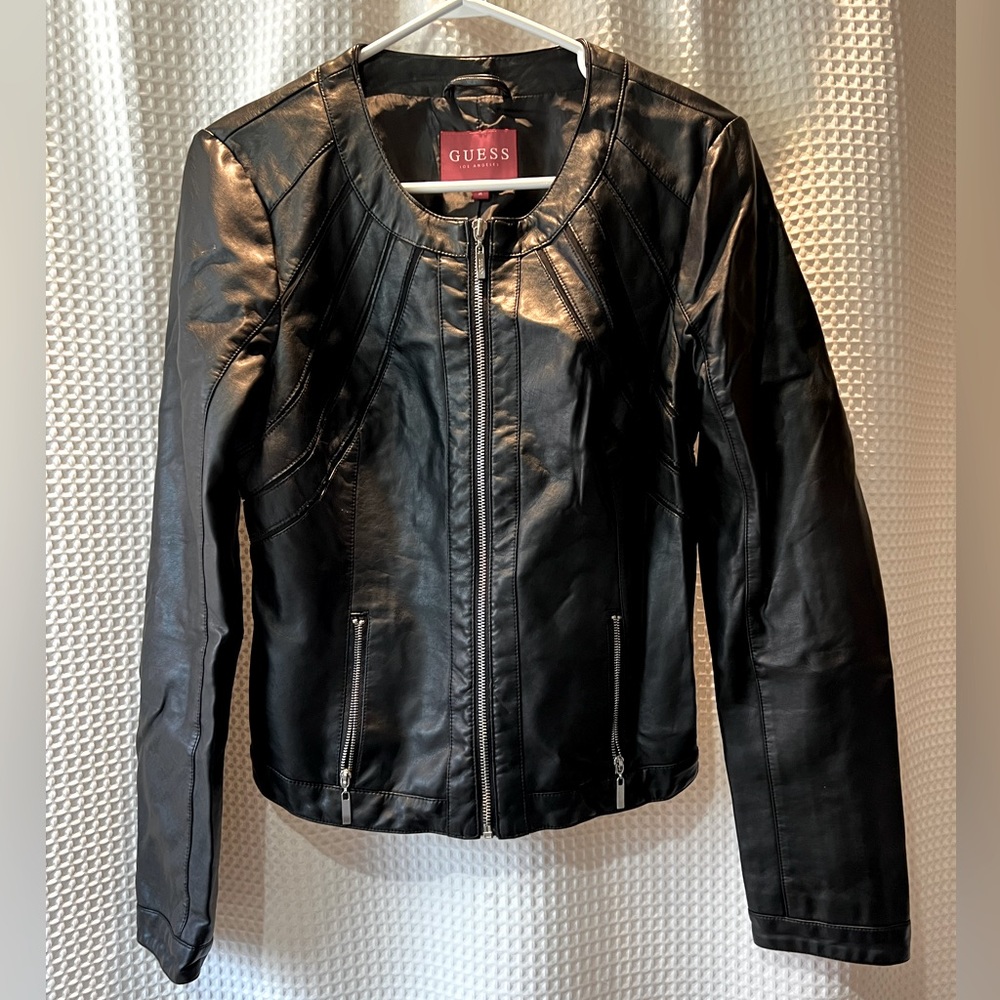 Guess Faux Leather Jacket Size M